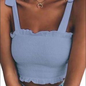 Hollister smocked tube top with bowtie straps size small excellent condition